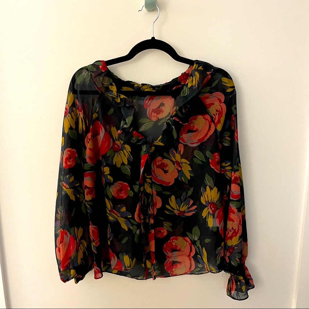 Majorelle floral blouse
